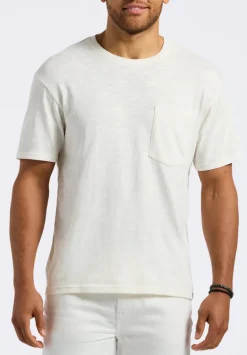 Kander Men's Slub Knit Crew Neck Pocket T-Shirt, Milk - BM24606