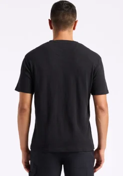 Kander Men's Slub Knit Crew Neck Pocket T-Shirt, Black - BM24606