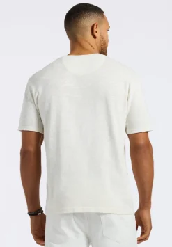 Kander Men's Slub Knit Crew Neck Pocket T-Shirt, Milk - BM24606