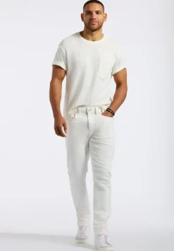 Kander Men's Slub Knit Crew Neck Pocket T-Shirt, Milk - BM24606
