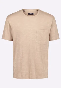 Kander Men's Slub Knit Crew Neck Pocket T-Shirt, Tuffet Beige - BM24606