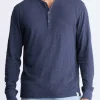 Kandid Men's Long-Sleeve Henley Top, Midnight Blue - BM24522