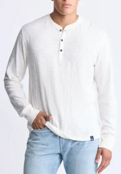 Kandid Men's Long-Sleeve Henley Top, Milk - BM24522