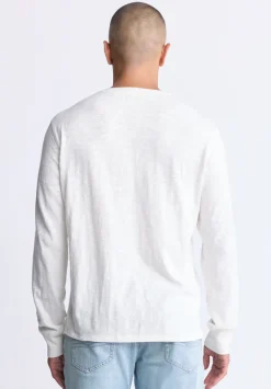 Kandid Men's Long-Sleeve Henley Top, Milk - BM24522