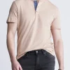 Kandy Men's Short Sleeve Henley, Tan - BM24387