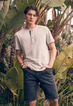 Kandy Men's Short Sleeve Henley, Tan - BM24387