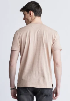 Kandy Men's Short Sleeve Henley, Tan - BM24387