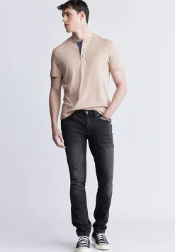 Kandy Men's Short Sleeve Henley, Tan - BM24387