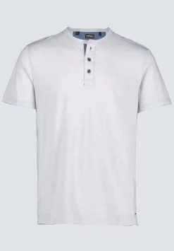 Kandy Men's Short Sleeve Henley, Light Grey- BM24387