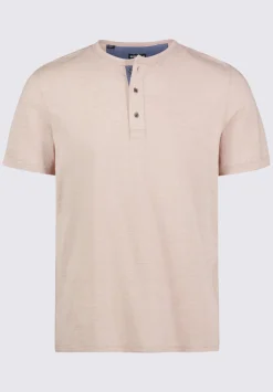 Kandy Men's Short Sleeve Henley, Tan - BM24387