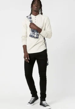 Kariver Henley Long Sleeve Henley in Milk - BM23368