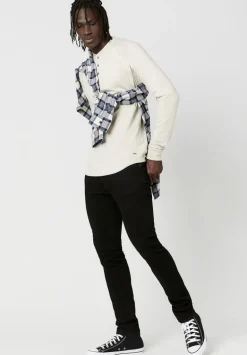 Kariver Henley Long Sleeve Henley in Milk - BM23368