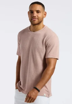Karlton Men's Waffle-Knit Short-Sleeve Crewneck T-Shirt, Adobe Rose - BM24538