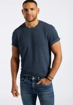 Karlton Men's Waffle-Knit Short-Sleeve Crewneck T-Shirt, Whale - BM24538