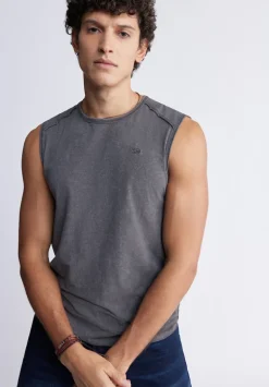 Karmola Men's Sleeveless Top in Charcoal Grey - BM24235