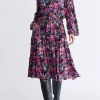 Karrigan Women's Long-Sleeve Midi Dress, Pink Floral - WD0059F
