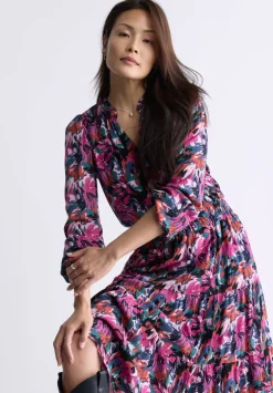 Karrigan Women's Long-Sleeve Midi Dress, Pink Floral - WD0059F