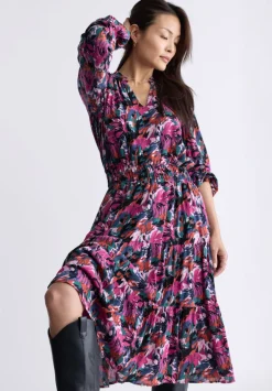 Karrigan Women's Long-Sleeve Midi Dress, Pink Floral - WD0059F