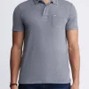 Kasper Men's Short-Sleeve Polo in Charcoal Grey - BM24233