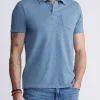 Kasper Men's Short-Sleeve Polo in Mirage Blue - BM24233