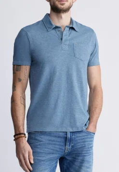 Kasper Men's Short-Sleeve Polo in Mirage Blue - BM24233