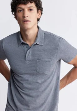 Kasper Men's Short-Sleeve Polo in Charcoal Grey - BM24233