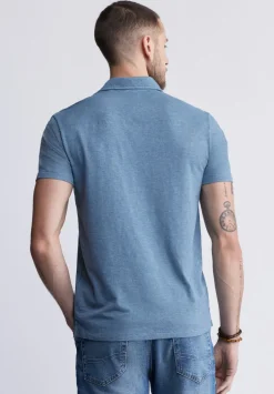 Kasper Men's Short-Sleeve Polo in Mirage Blue - BM24233