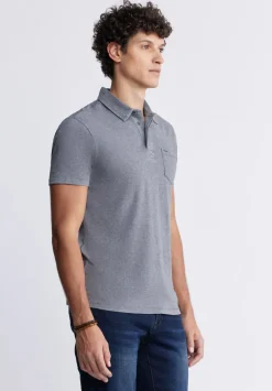 Kasper Men's Short-Sleeve Polo in Charcoal Grey - BM24233