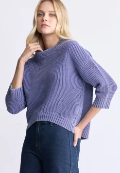 Kassanda Women's 3/4 Sleeve Knit Sweater, Blue - SW0100H