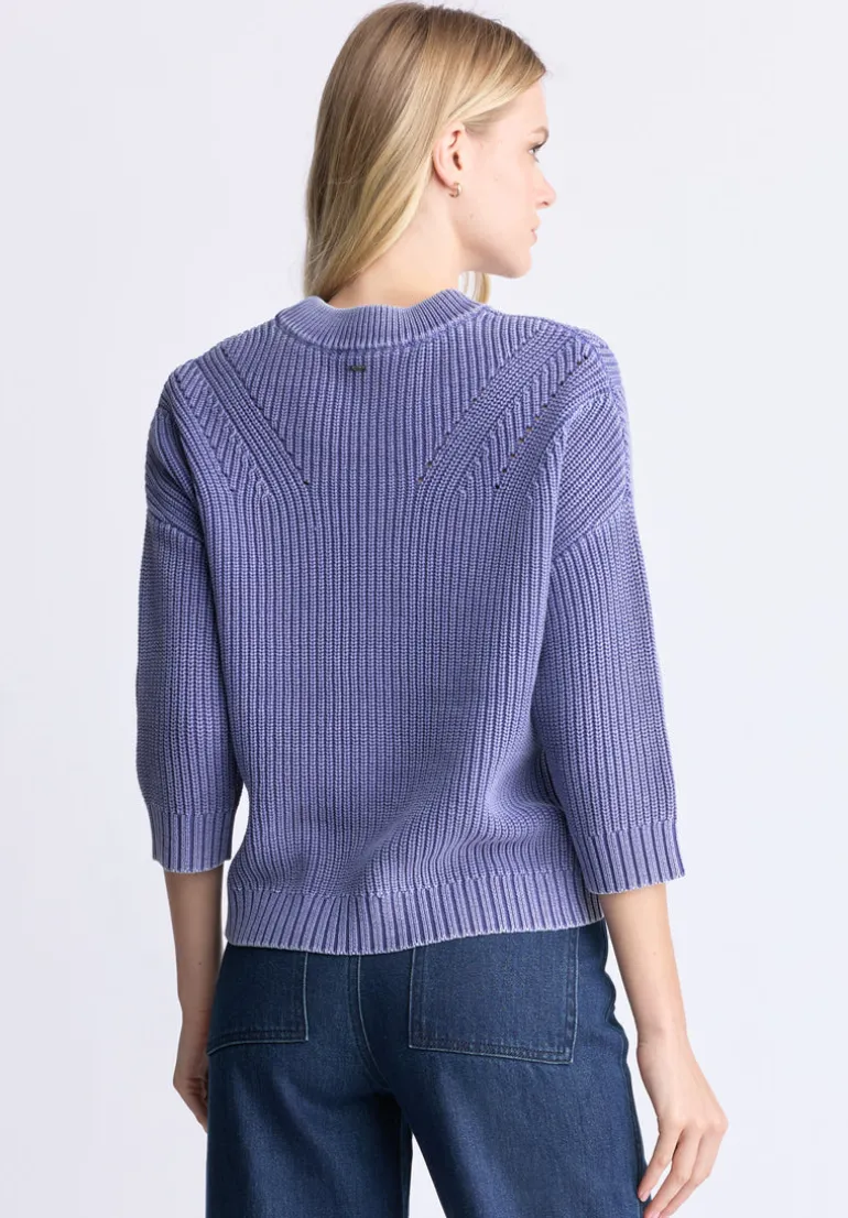 Kassanda Women's 3/4 Sleeve Knit Sweater, Blue - SW0100H