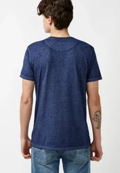 Kasum Buttoned Henley Men's T-Shirt in Dark Blue - BM21411