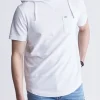 Katoni Men's Short Sleeve Hoodie, White - BM24489