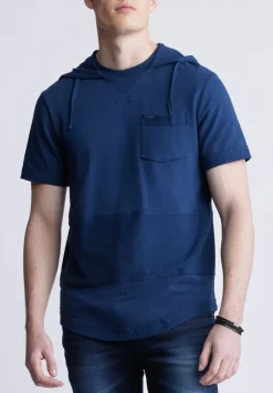 Katoni Men's Short Sleeve Hoodie, Navy - BM24489