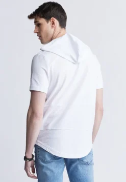Katoni Men's Short Sleeve Hoodie, White - BM24489
