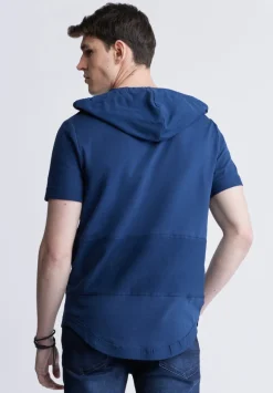 Katoni Men's Short Sleeve Hoodie, Navy - BM24489