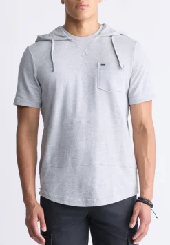 Katoni Men's Short-Sleeve Hooded T-Shirt, Heather Grey - BM24524