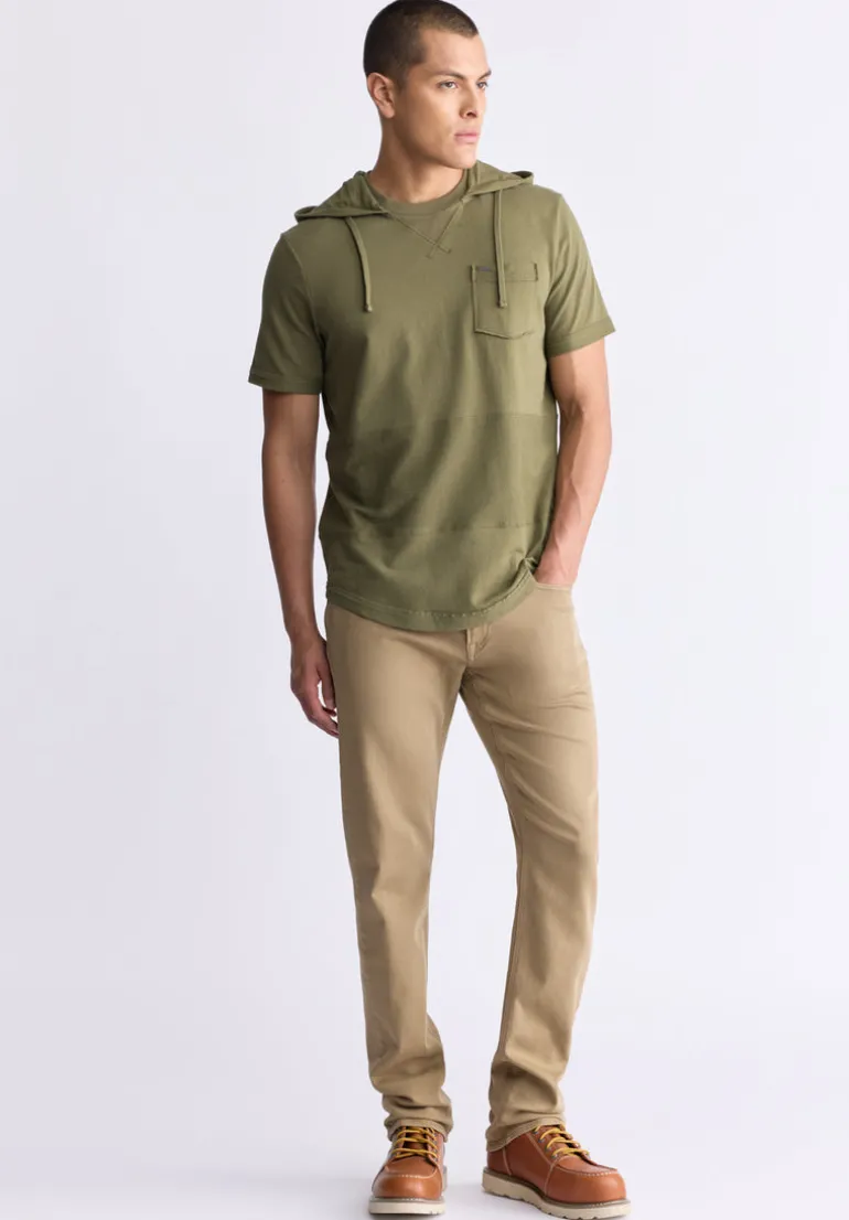 Katoni Men's Short-Sleeve Hooded T-Shirt, Burnt Olive - BM24524