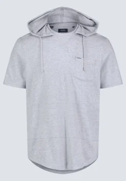 Katoni Men's Short-Sleeve Hooded T-Shirt, Heather Grey - BM24524