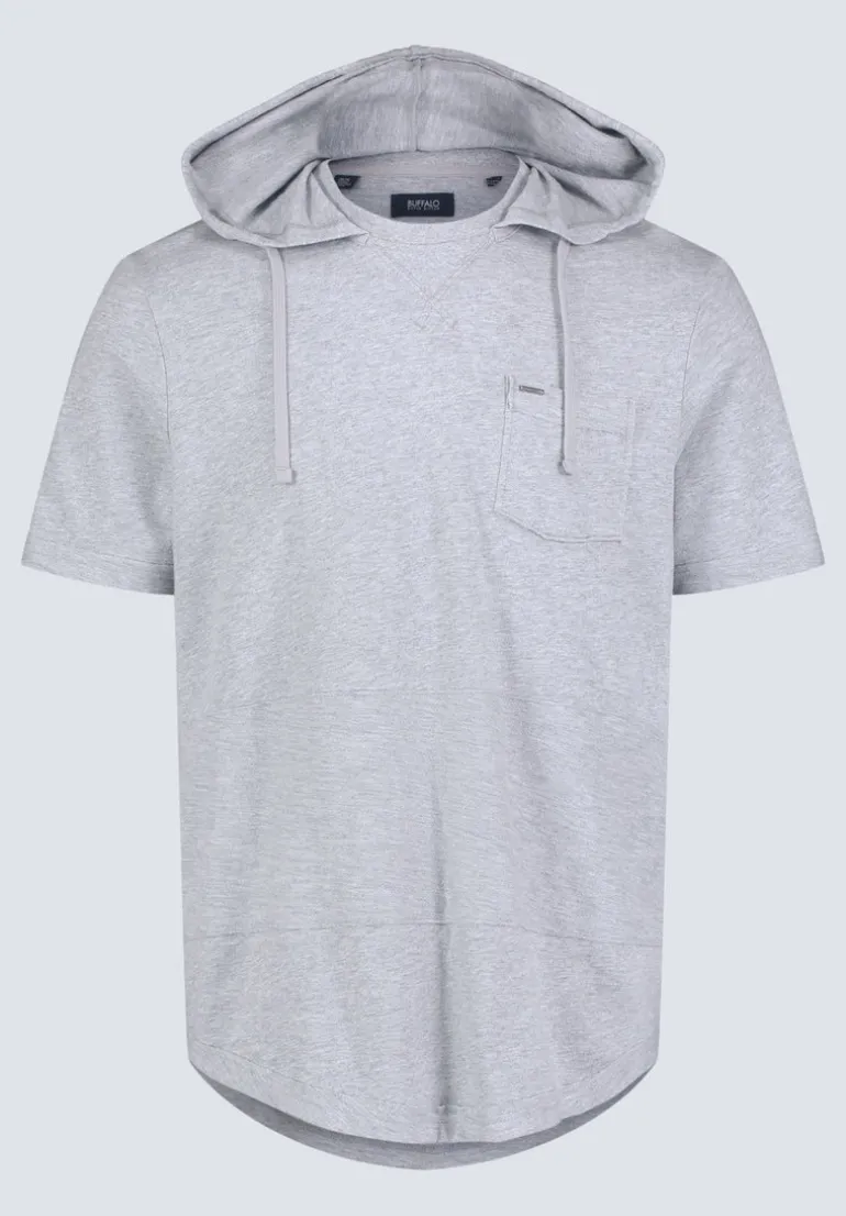 Katoni Men's Short-Sleeve Hooded T-Shirt, Heather Grey - BM24524