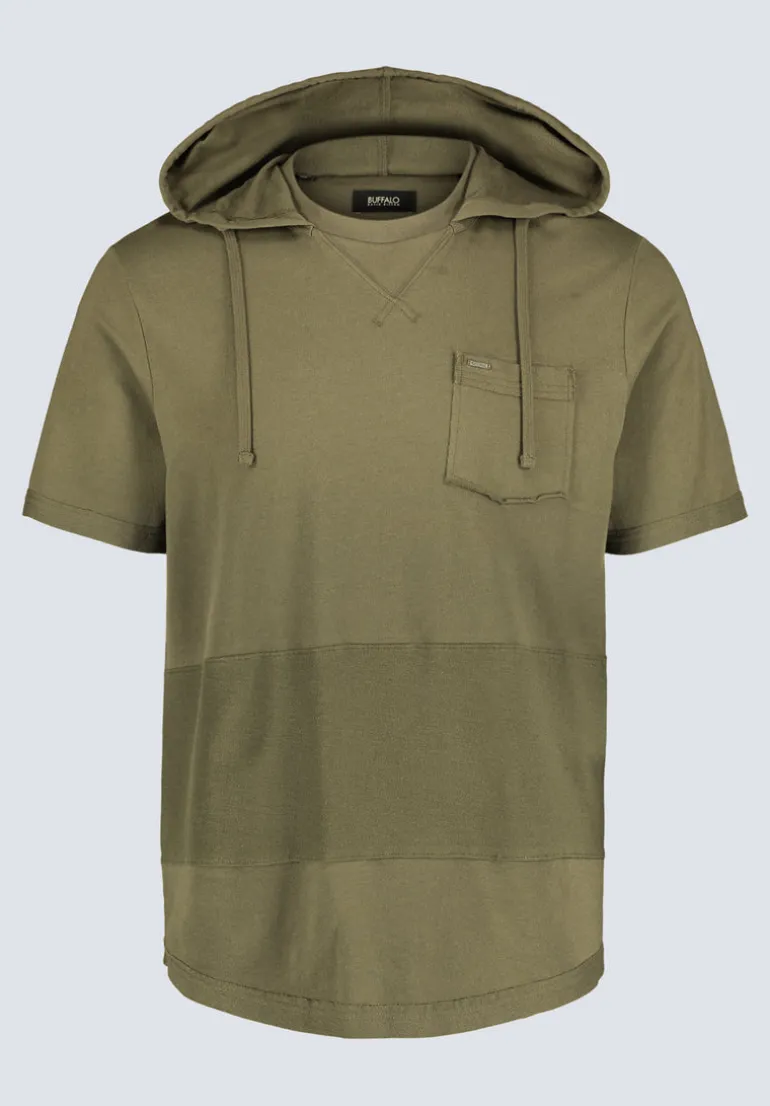 Katoni Men's Short-Sleeve Hooded T-Shirt, Burnt Olive - BM24524