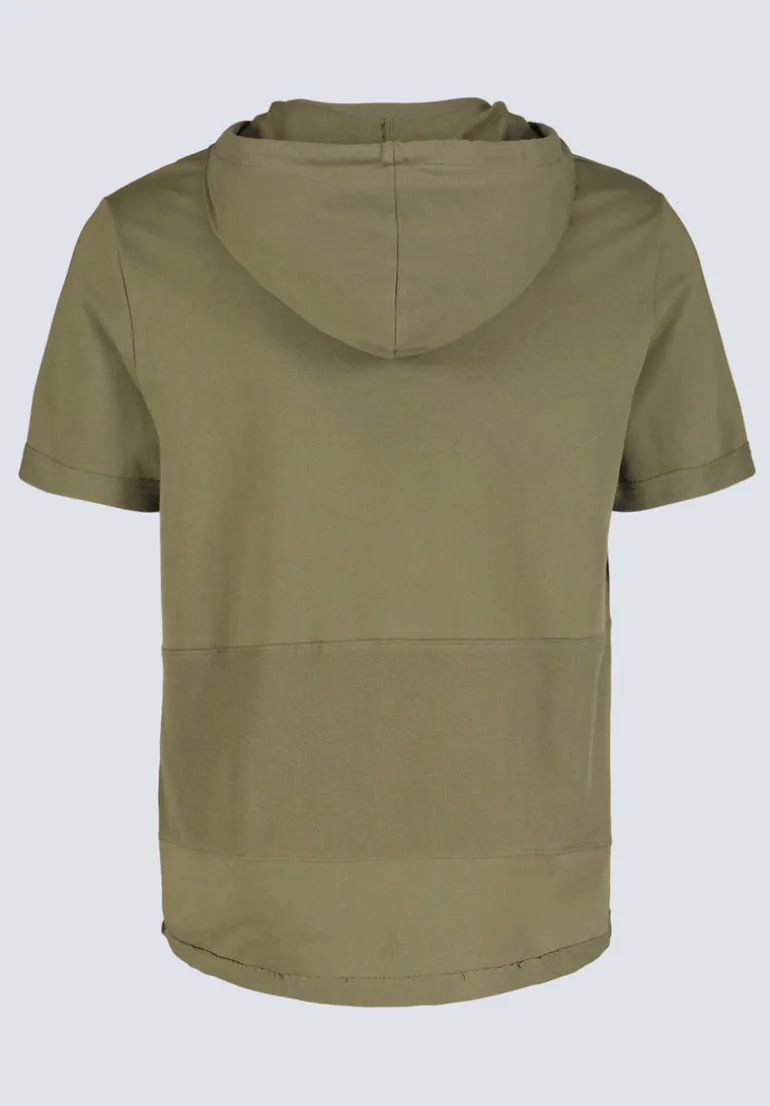 Katoni Men's Short-Sleeve Hooded T-Shirt, Burnt Olive - BM24524
