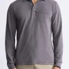 Kimmy Men's Long-Sleeve Polo with Pocket, Charcoal - BM24378