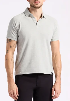 Kindell Men's Short-Sleeve Piqué Polo, Heather Grey - BM24608