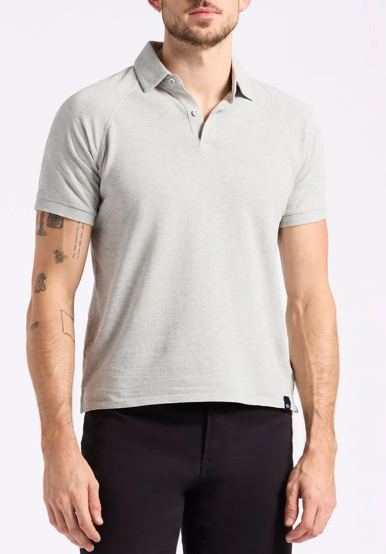 Kindell Men's Short-Sleeve Piqué Polo, Heather Grey - BM24608