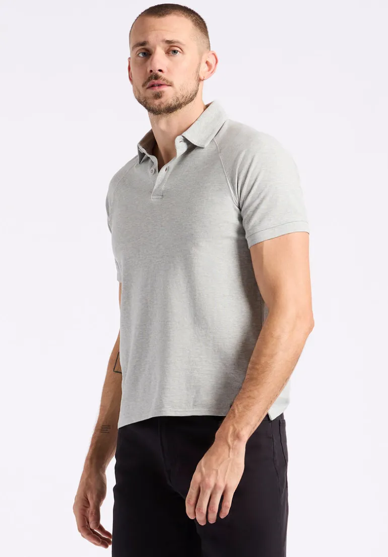 Kindell Men's Short-Sleeve Piqué Polo, Heather Grey - BM24608
