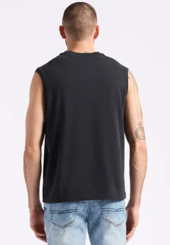 Kingster Men's Sleeveless Crew Neck Relaxed Fit Jersey Tank Top, Black - BM24601