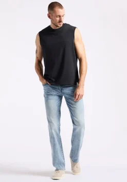 Kingster Men's Sleeveless Crew Neck Relaxed Fit Jersey Tank Top, Black - BM24601