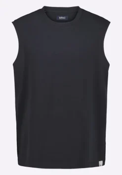 Kingster Men's Sleeveless Crew Neck Relaxed Fit Jersey Tank Top, Black - BM24601