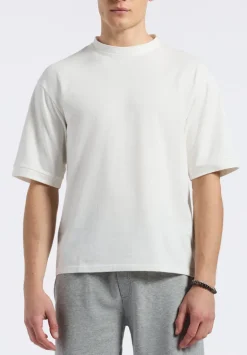 Kinsley Men's Piqué Crew Neck Relaxed T-Shirt, Milk - BM24609