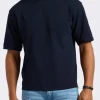 Kinsley Men's Piqué Crew Neck Relaxed T-Shirt, Midnight Blue - BM24609